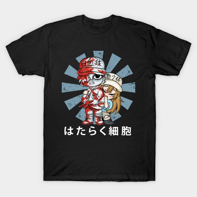 Vintage Red Blood Cell Japanese Anime T-Shirt by QuickMart